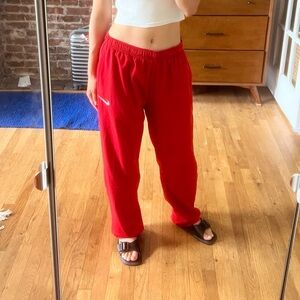 Nike dri fit red track pants womens size M